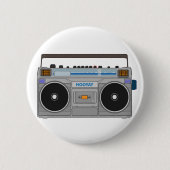 80'S BOOMBOX/GHETTO BLASTER RONDE BUTTON 5,7 CM (Voorkant)