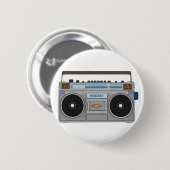80'S BOOMBOX/GHETTO BLASTER RONDE BUTTON 5,7 CM (Voorkant /achterkant)