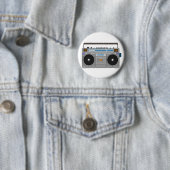 80'S BOOMBOX/GHETTO BLASTER RONDE BUTTON 5,7 CM (In situ)
