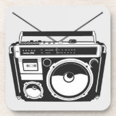 80s Boombox Grey Bier Onderzetter (Voorkant)