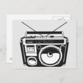80s Boombox Grey Briefkaart (Voorkant / Achterkant)