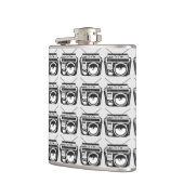 80s Boombox Grey Pattern opnieuw Heupfles (Links)