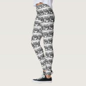 80s Boombox Grey Pattern opnieuw  Leggings (Links)