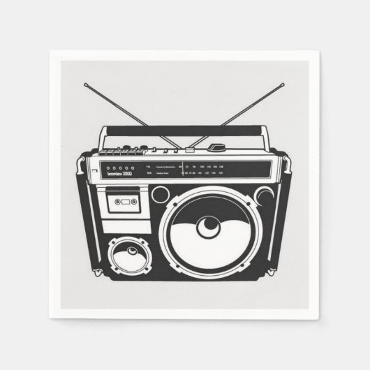80s Boombox Grey Servet (Voorkant)