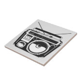 80s Boombox Grey Tegeltje (Zijkant)