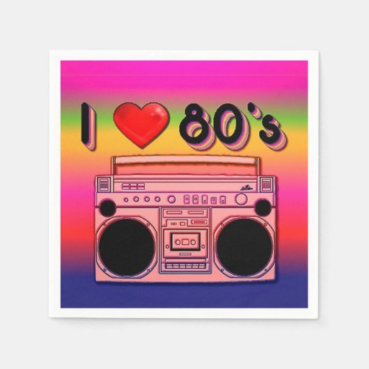 80's Boombox Party Servetten (Voorkant)