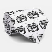 80s Boombox Pattern Retro Stropdas (Opgerold)
