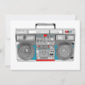 '80s 'boombox'-uitnodiging kaart (Voorkant)