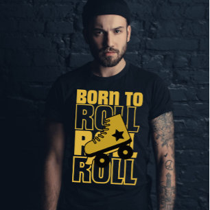 80s  Born to roll Sakters zwart T-shirt