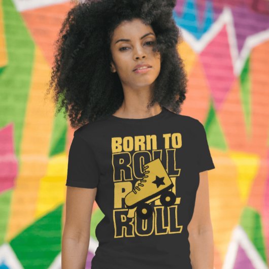 80s  Born to roll Sakters zwart T-shirt