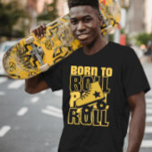 80s  Born to roll Sakters zwart T-shirt