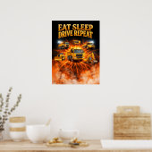 80s Bouwtruck Kunst Poster (Keuken)