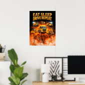 80s Bouwtruck Kunst Poster (Thuiskantoor)