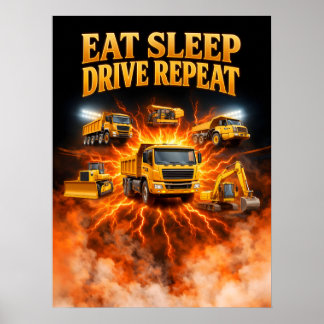 80s Bouwtruck Kunst Poster