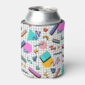 80s Bright Checkered:  geometrisch. Blikjeskoeler (Blikje Voorkant)