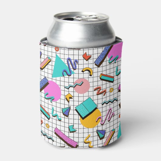 80s Bright Checkered:  geometrisch. Blikjeskoeler (Blikje Voorkant)