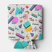 80s Bright Checkered:  geometrisch. Blikjeskoeler (Achterkant)