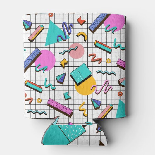 80s Bright Checkered:  geometrisch. Blikjeskoeler (Achterkant)