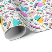 80s Bright Checkered: geometrisch. Cadeaupapier (Rol Hoek)