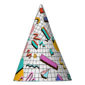 80s Bright Checkered: geometrisch. Feesthoedjes (Rechts)