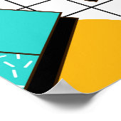 80s Bright Checkered: geometrisch. Poster (Hoek)