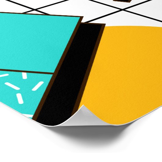 80s Bright Checkered:  geometrisch. Poster (Hoek)