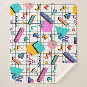 80s Bright Checkered: geometrisch. Sherpa Deken