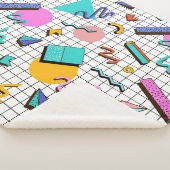 80s Bright Checkered: geometrisch. Sherpa Deken (3/4)