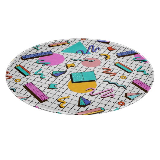 80s Bright Checkered:  geometrisch. Snijplank (Hoek)