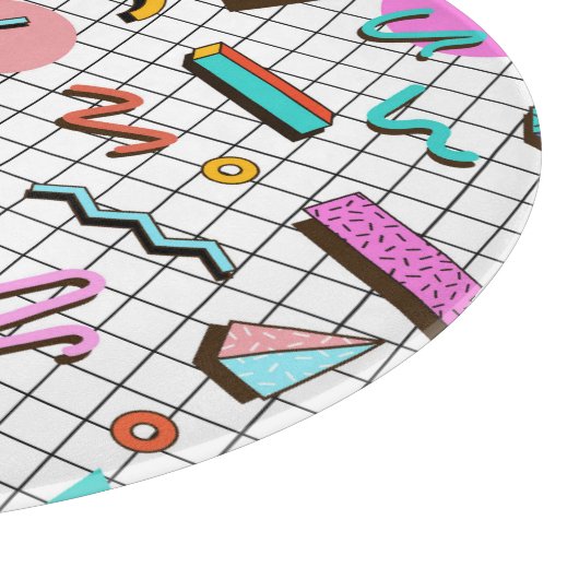 80s Bright Checkered:  geometrisch. Snijplank (Hoek)