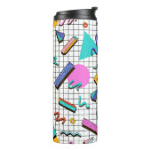 80s Bright Checkered: geometrisch. Thermosbeker (Gedraaid links)
