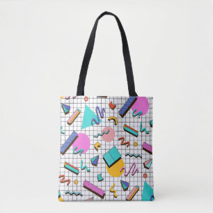 80s Bright Checkered:  geometrisch. Tote Bag
