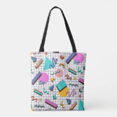 80s Bright Checkered:  geometrisch. Tote Bag (Achterkant)