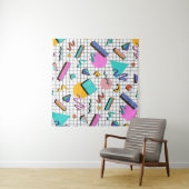 80s Bright Checkered:  geometrisch. Wandkleed (In Situ (horizontaal))