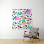 80s Bright Checkered:  geometrisch. Wandkleed (In situ)