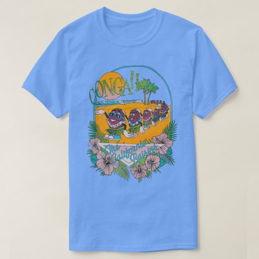 80s California Raisins Conga Vacation T-shirt (Design voorkant)