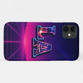 80s California stijl neon LA typografie kunst Case-Mate iPhone Case (Achterkant (horizontaal))