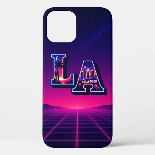 80s California stijl neon LA typografie kunst Case-Mate iPhone Case (Achterkant)