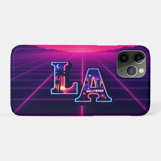 80s California stijl Neon LA typografie kunst Case-Mate iPhone Case (Achterkant (horizontaal))