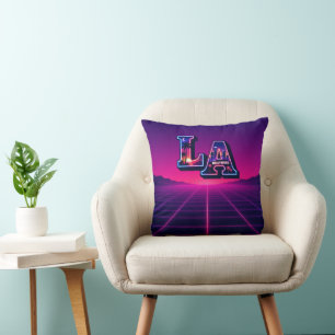 80s California stijl Neon LA typografie kunst Kussen