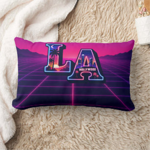 80s California stijl Neon LA typografie kunst Kussen