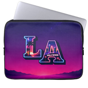 80s California stijl Neon LA typografie kunst Laptop Sleeve