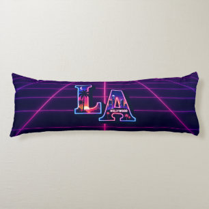 80s California stijl Neon LA typografie kunst Lichaamskussen