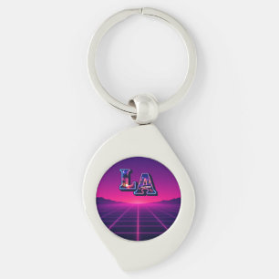 80s California stijl neon LA typografie kunst Sleutelhanger