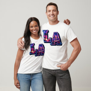 80s California stijl neon LA typografie kunst T-shirt