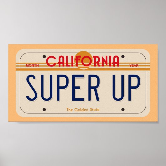 80's California SUPER UP Kenteken Poster (Voorkant)