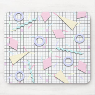 80s Candy Pastel Geo Print Muismat