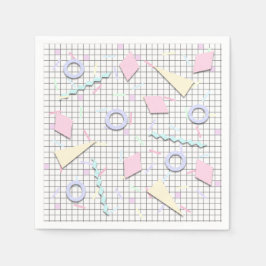 80s Candy Pastel Geo Print Servetten