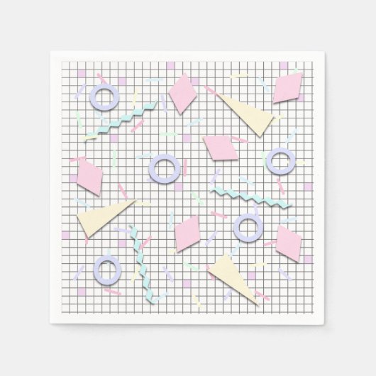 80s Candy Pastel Geo Print Servetten (Voorkant)
