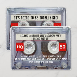 80s Cassette Mixtape 1980's Birthday Party Kaart